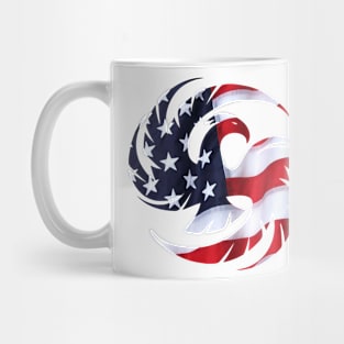 White USA Flag Patch United States American Mug